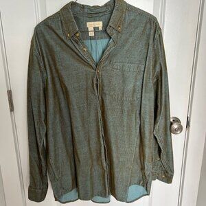 Territory Ahead Men's XL Corduroy Button Up Shirt (Green/Blue)